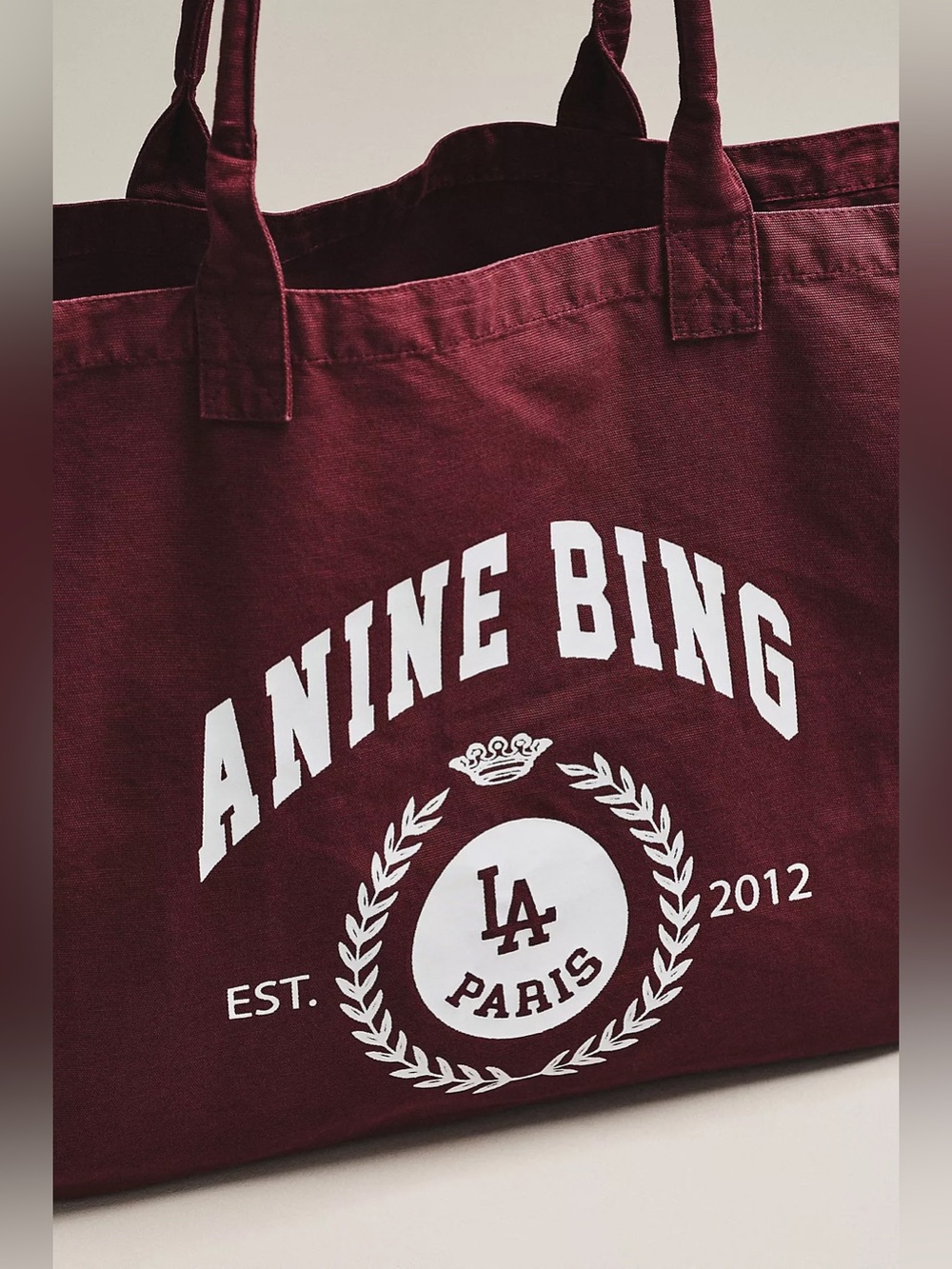 Anine Bing Leo Collegiate Canvas Tote Bag - Picture 3 of 7